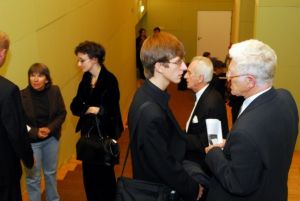 Foreground: Prof. Andrzej Jasiñski talking to Marcin Koziak.   Photo by Maciej Szwed.